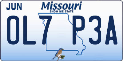 MO license plate OL7P3A