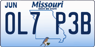 MO license plate OL7P3B