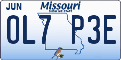 MO license plate OL7P3E