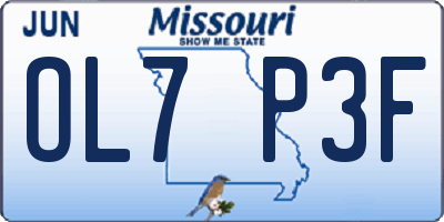 MO license plate OL7P3F