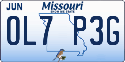 MO license plate OL7P3G