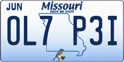 MO license plate OL7P3I