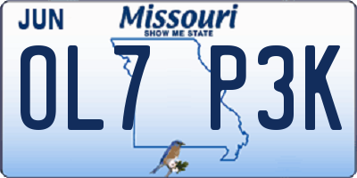 MO license plate OL7P3K