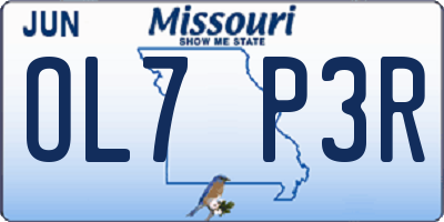 MO license plate OL7P3R