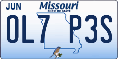 MO license plate OL7P3S