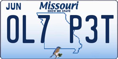 MO license plate OL7P3T