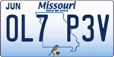MO license plate OL7P3V