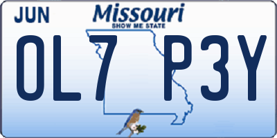 MO license plate OL7P3Y