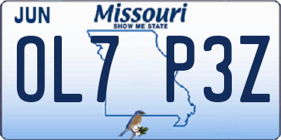 MO license plate OL7P3Z