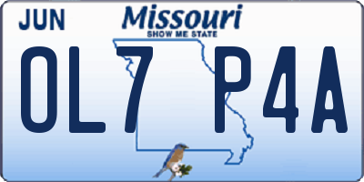 MO license plate OL7P4A
