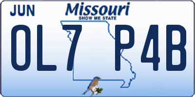 MO license plate OL7P4B