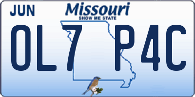 MO license plate OL7P4C
