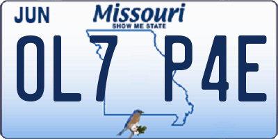 MO license plate OL7P4E