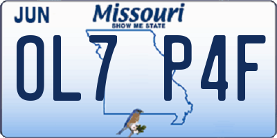 MO license plate OL7P4F