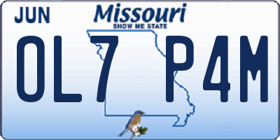 MO license plate OL7P4M