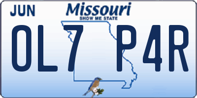 MO license plate OL7P4R