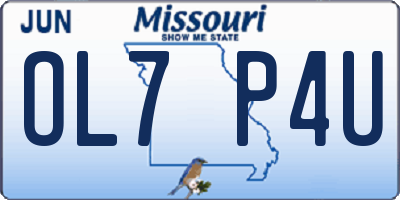 MO license plate OL7P4U