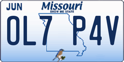 MO license plate OL7P4V