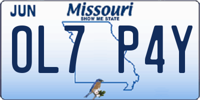 MO license plate OL7P4Y