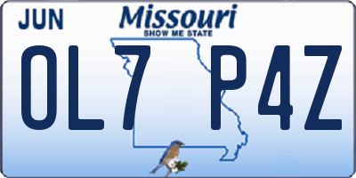 MO license plate OL7P4Z