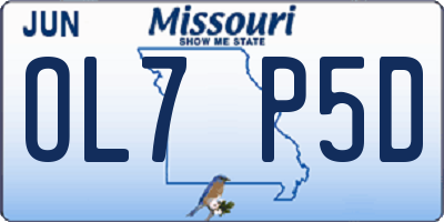 MO license plate OL7P5D