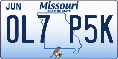MO license plate OL7P5K