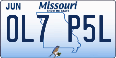 MO license plate OL7P5L