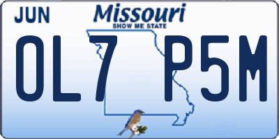 MO license plate OL7P5M