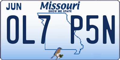 MO license plate OL7P5N