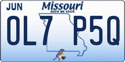 MO license plate OL7P5Q