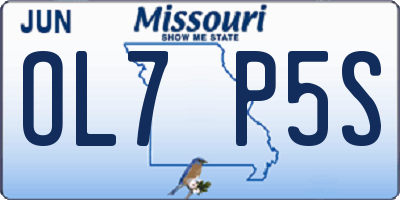 MO license plate OL7P5S