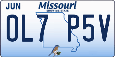 MO license plate OL7P5V