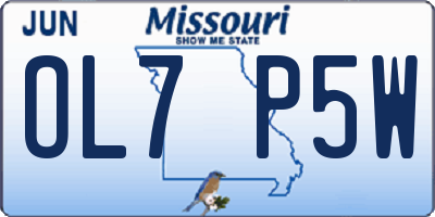 MO license plate OL7P5W