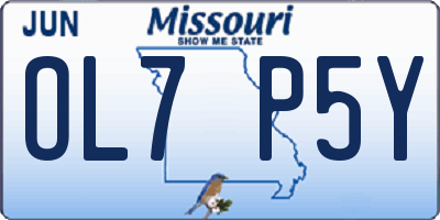 MO license plate OL7P5Y