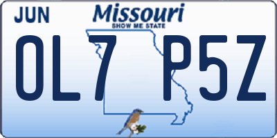 MO license plate OL7P5Z