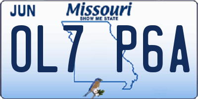MO license plate OL7P6A