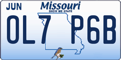 MO license plate OL7P6B