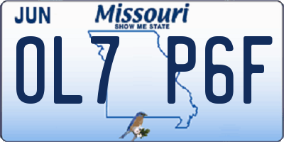 MO license plate OL7P6F