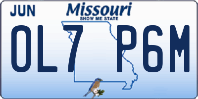 MO license plate OL7P6M