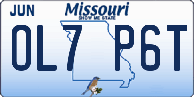 MO license plate OL7P6T