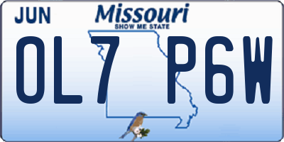 MO license plate OL7P6W
