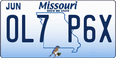 MO license plate OL7P6X