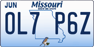 MO license plate OL7P6Z