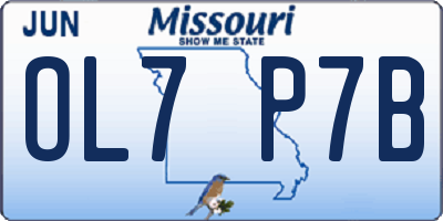MO license plate OL7P7B