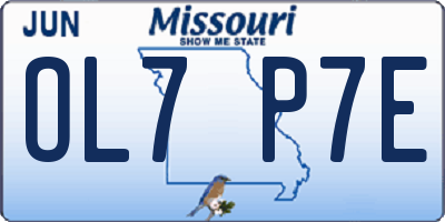 MO license plate OL7P7E