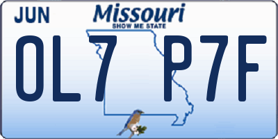 MO license plate OL7P7F