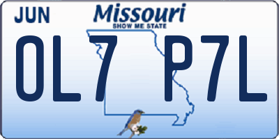 MO license plate OL7P7L
