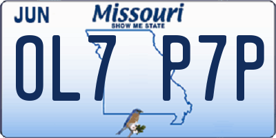 MO license plate OL7P7P