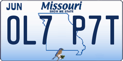 MO license plate OL7P7T