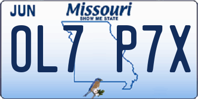 MO license plate OL7P7X